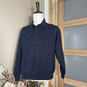 SET OF 2 Fierte s.r.l Men's Sweater Medium Collared Wool Blend Long Sleeves Warm